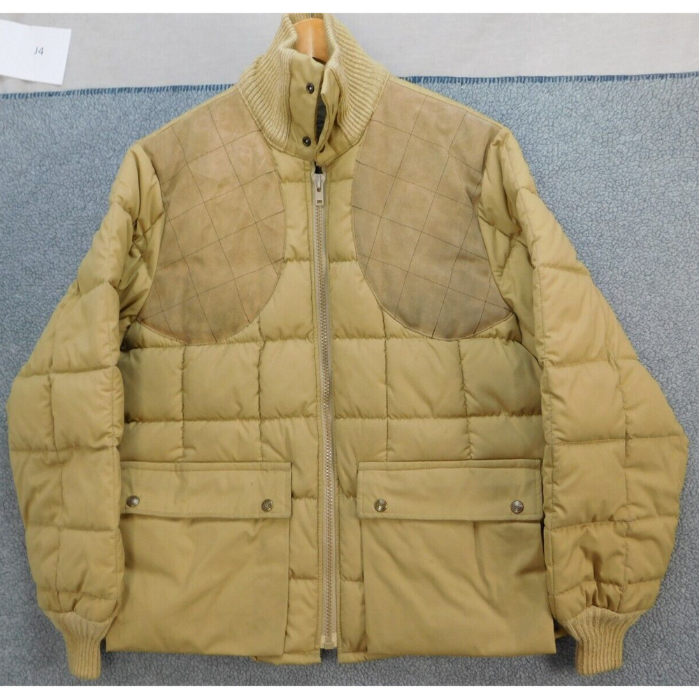 VTG 10X Winter Hunting Coat Men's Large Khaki Shoulder Pads Made in USA